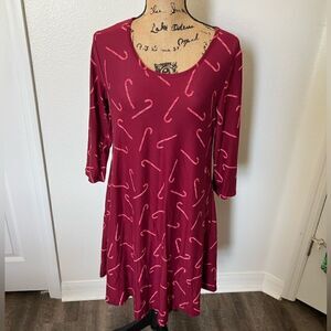 Lexington Avenue Candy Cane Swing Dress- Size Medium